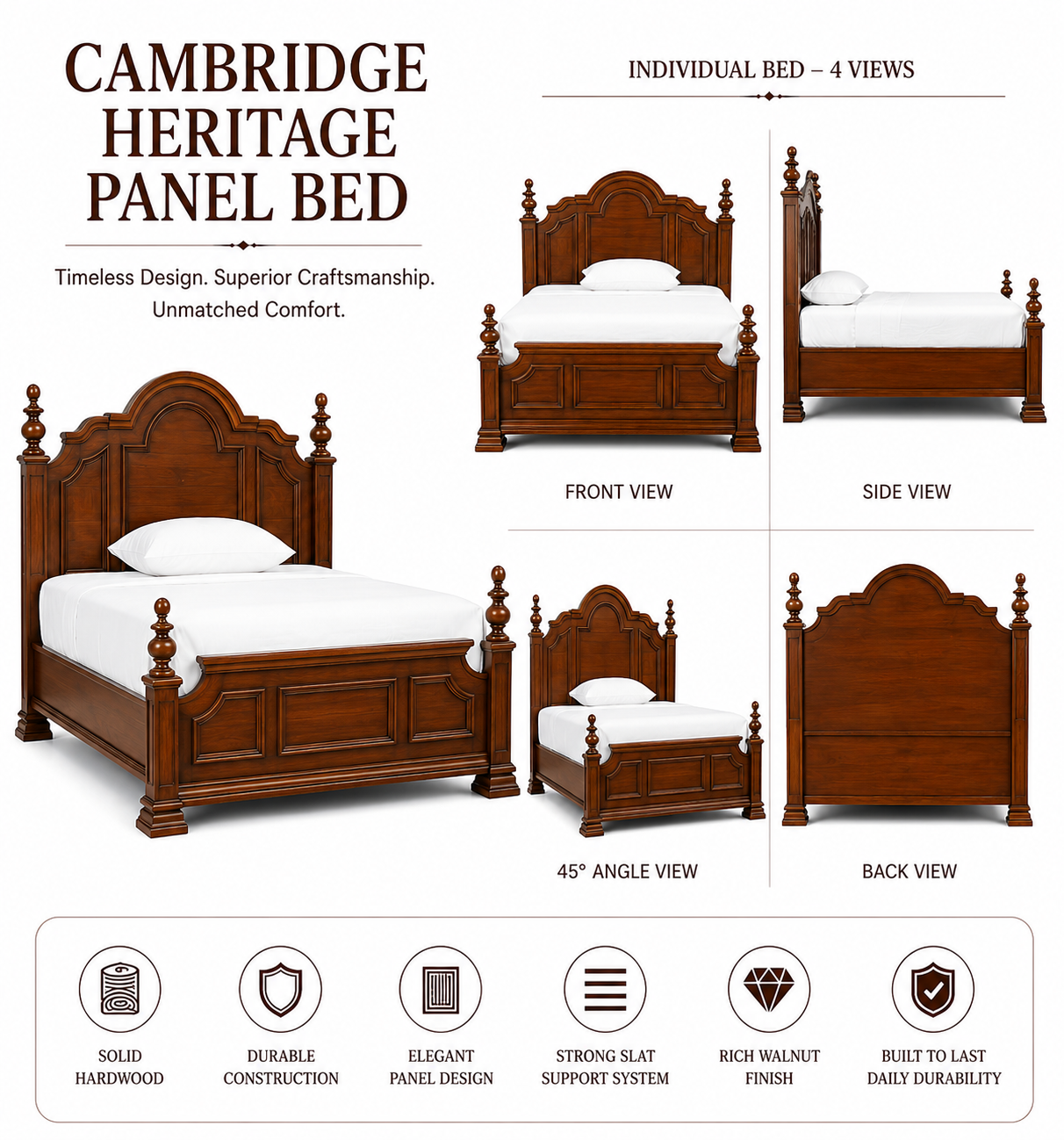 Cambridge Heritage Panel Bed - Image 5